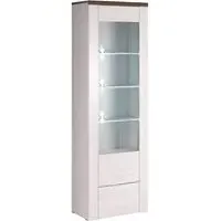 Leon Tall Display Cabinet with 1 Door - Sibiu Oak