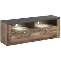 Leon TV Stand with Door - Satin Oak