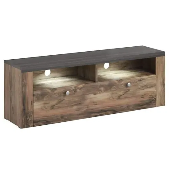 Leon TV Stand with Door - Satin Oak