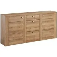 Leon Wooden Sideboard with 2 Doors 3 Drawers - Riviera Oak