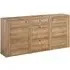 Leon Wooden Sideboard with 2 Doors 3 Drawers - Riviera Oak