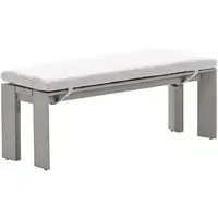 Leonidas Aluminium Garden Bench with Cushion - Taupe
