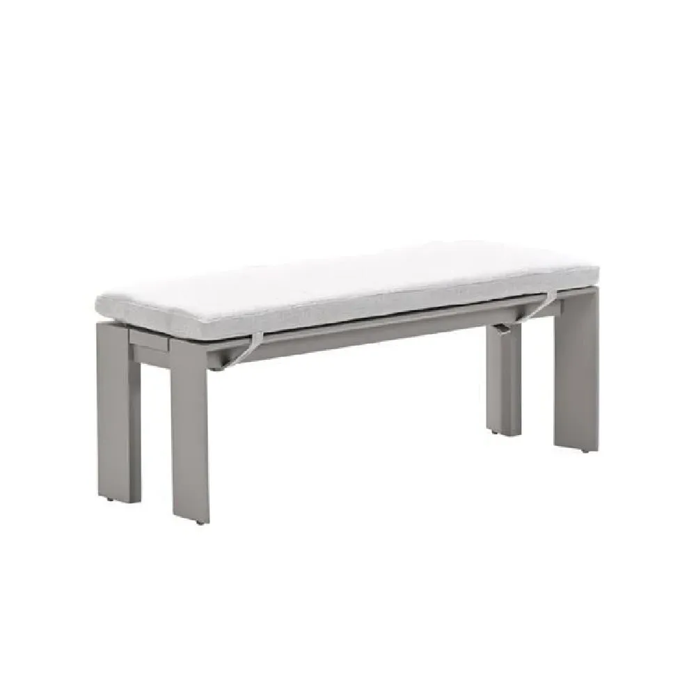 Leonidas Aluminium Garden Bench with Cushion - Taupe image