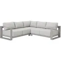 Leonidas Corner Garden Sofa with Cushion - Taupe, Aluminium