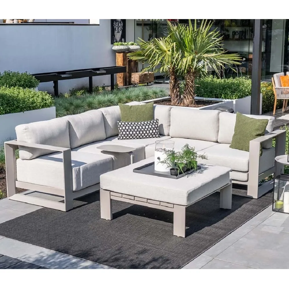 Leonidas Garden Sofa Set with Coffee Table - Taupe, Aluminium