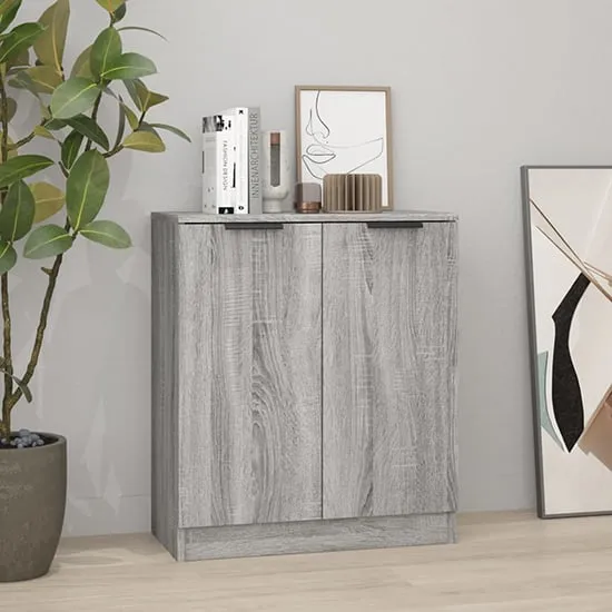 Leslie 2-Door Sideboard - Grey Sonoma Oak, Engineered Wood