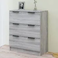 Leslie 3-Drawer Chest - Grey Sonoma Oak, Engineered Wood