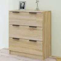 Leslie 3-Drawer Chest - Sonoma Oak, Engineered Wood