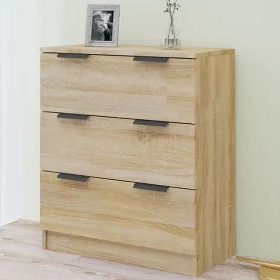 Leslie 3-Drawer Chest - Sonoma Oak, Engineered Wood