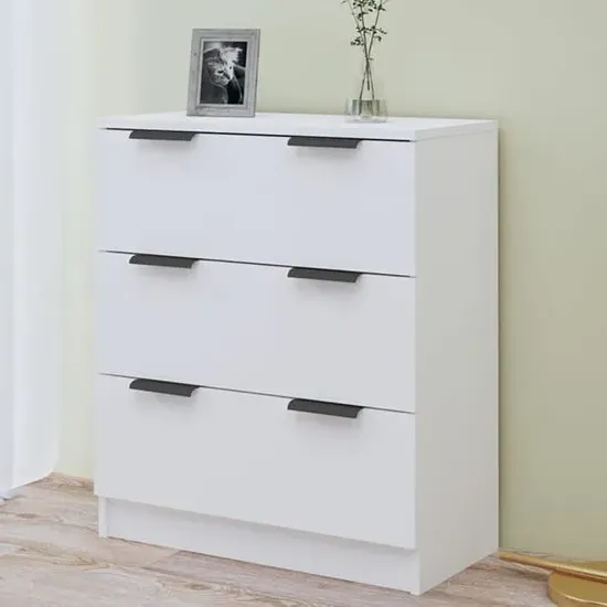 Leslie 3-Drawer Chest - White, Engineered Wood image