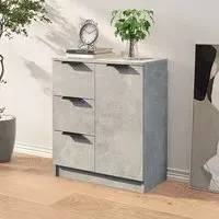 Leslie Sideboard with 1 Door 3 Drawers - Concrete Effect