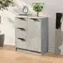 Leslie Sideboard with 1 Door 3 Drawers - Concrete Effect