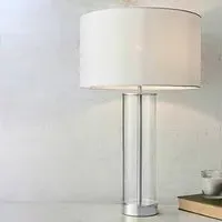 Lessina Touch Table Lamp with Glass Base - Bright Nickel, White