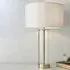 Lessina Touch Table Lamp with Glass Base - Satin Brass, White