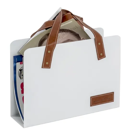 Lethbridge Magazine Rack - White, Metal product