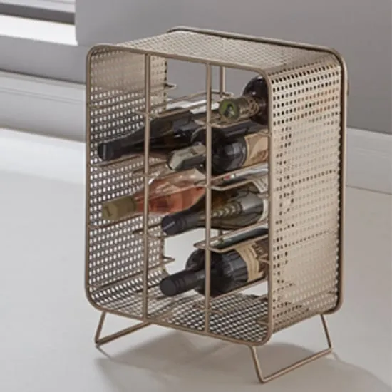 Lethbridge Metal Bottle Rack - Gold