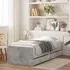 Leuven Single Bed with Drawers - Concrete Effect, Engineered Wood