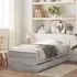 Leuven Single Bed with Drawers - Grey, Engineered Wood