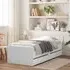 Leuven Single Bed with Drawers - White, Engineered Wood