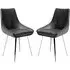 Levant Dining Chairs Set of 2 - Grey, Faux Leather