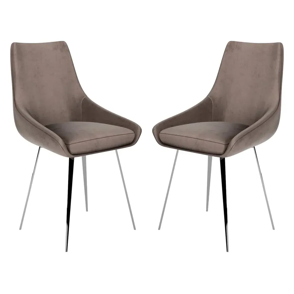 Levant Dining Chairs Set of 2 - Mink, Velvet image