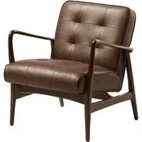 Levittown Lounge Armchair - Vintage Brown, Faux Leather