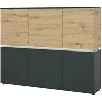 Levy 6-Door Sideboard with LED - Platinum Oak