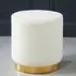 Lewes Small Pouffe with Gold Base - White, Boucle Fabric