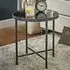 Lewiston Round Side Table - Black Glass, Anthracite Steel