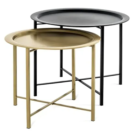 Lewiston Set of 2 Coffee Tables - Gold, Metal image