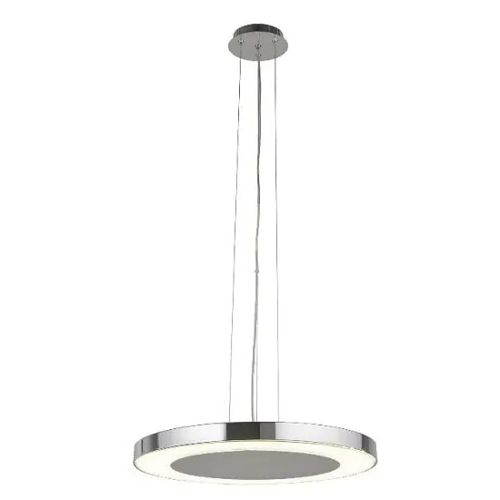 Lexi 50cm Pendant with Crushed Ice Effect - Chrome