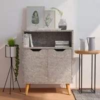 Lexie Wooden Sideboard with 2 Doors - Concrete Effect