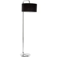 Leylow Floor Lamp with Chrome Base - Black, Fabric alternate view