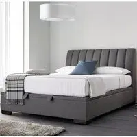 Liberty Fabric Ottoman King Size Bed with Storage - Elephant Grey