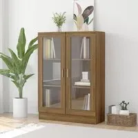 Libet Display Cabinet with 2 Doors - Brown Oak, Engineered Wood