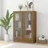 Libet Display Cabinet with 2 Doors - Brown Oak, Engineered Wood