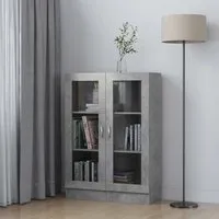 Libet Display Cabinet with 2 Doors - Concrete Effect