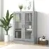 Libet Display Cabinet with 2 Doors - Grey, Engineered Wood