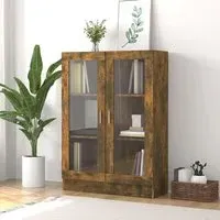 Libet Display Cabinet with 2 Doors - Smoked Oak, Engineered Wood