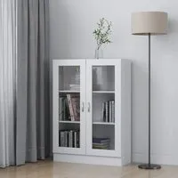 Libet Display Cabinet with 2 Doors - White, Engineered Wood