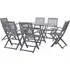 Libni 7 Piece Folding Garden Dining Set - Grey, Acacia