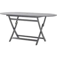 Libni Oval Folding Garden Dining Table - Grey, Acacia