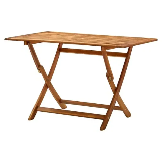 Libni Rectangular Folding Garden Dining Table - Natural, Acacia image