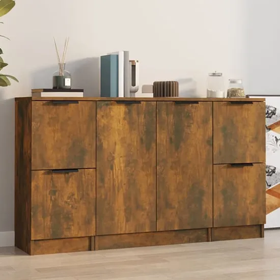 Lieux Sideboard with 4 Doors - Smoked Oak, Engineered Wood image