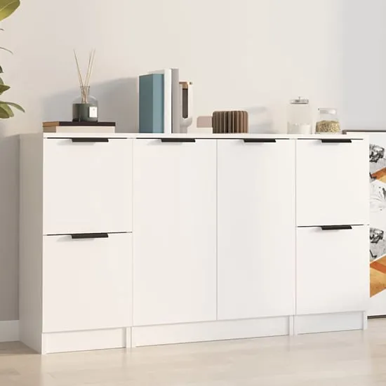 Lieux Sideboard with 4 Doors - White, Engineered Wood