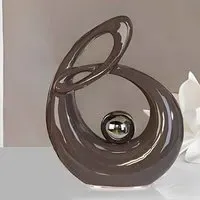 Life Small Sculpture - Grey, Ceramic