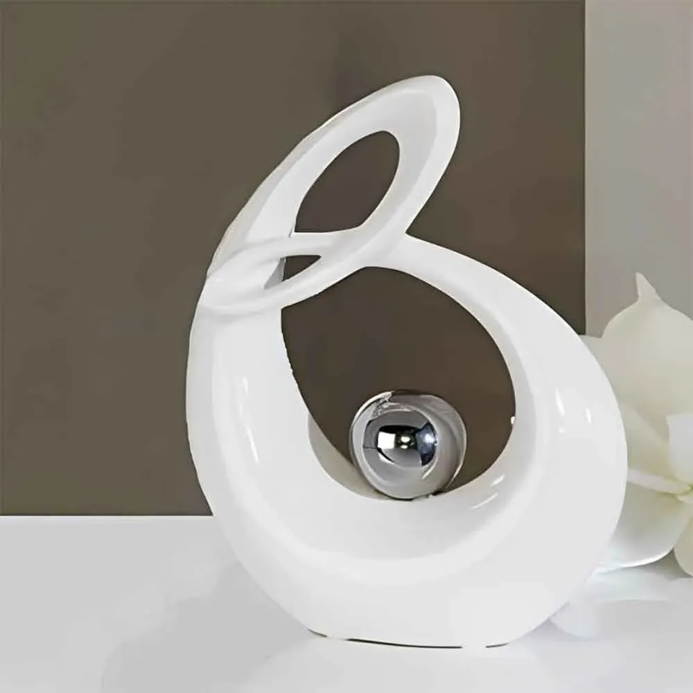 Life Small Sculpture - White, Ceramic