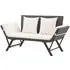 Lillie Garden Bench Convertible - Brown, Rattan
