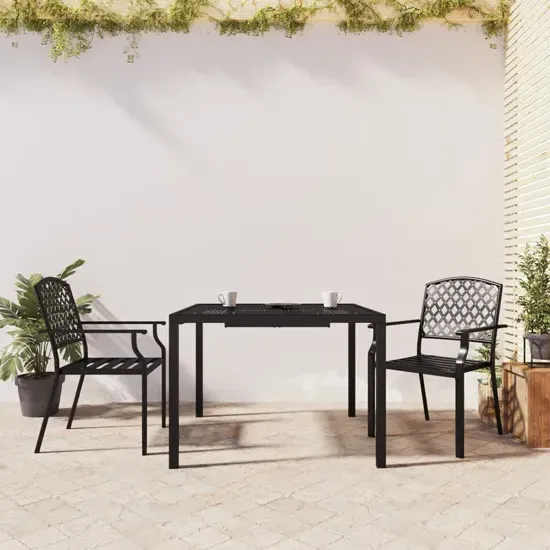 Lima Square 3-Piece Garden Dining Set - Anthracite, Steel product