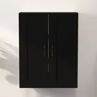 Lima Wall Storage Cabinet with 2 Doors - Black, Engineered Wood